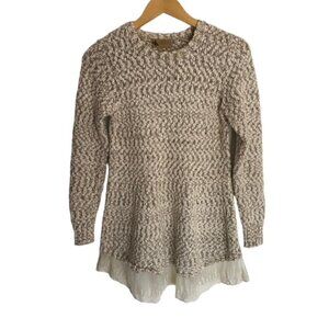 Katsumi Pullover Sweater with Lace Underlay Small